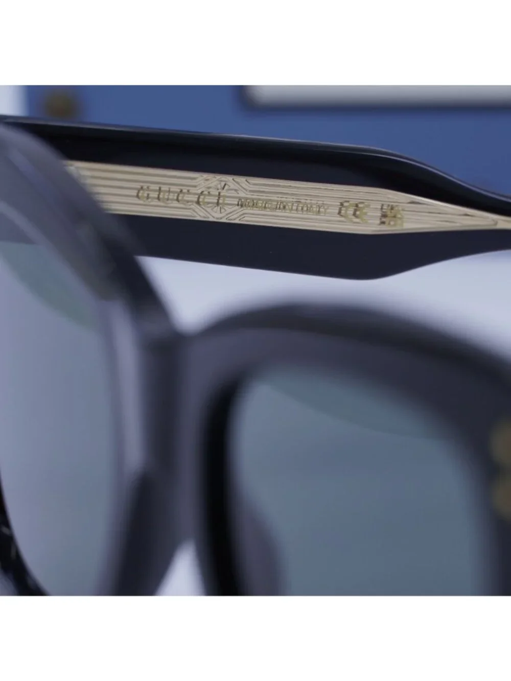 Gucci GG1082S 001 Cat Eye Sunglasses - Black / Grey